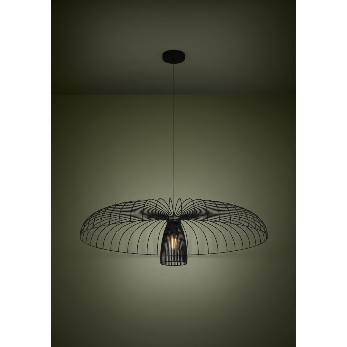 Eglo Champerico Μοντέρνο Κρεμαστό Φωτιστικό Μονόφωτο με Ντουί E27 σε Μαύρο Χρώμα 390217 